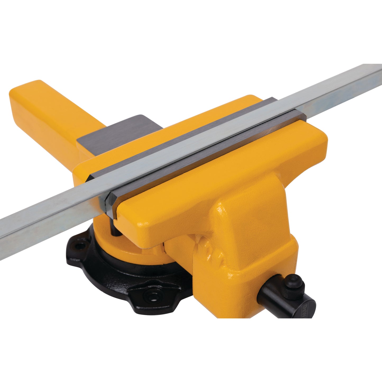 10-Inch Swivel Base Bench Vise with Built-In Anvil and Integrated Pipe V-Jaws