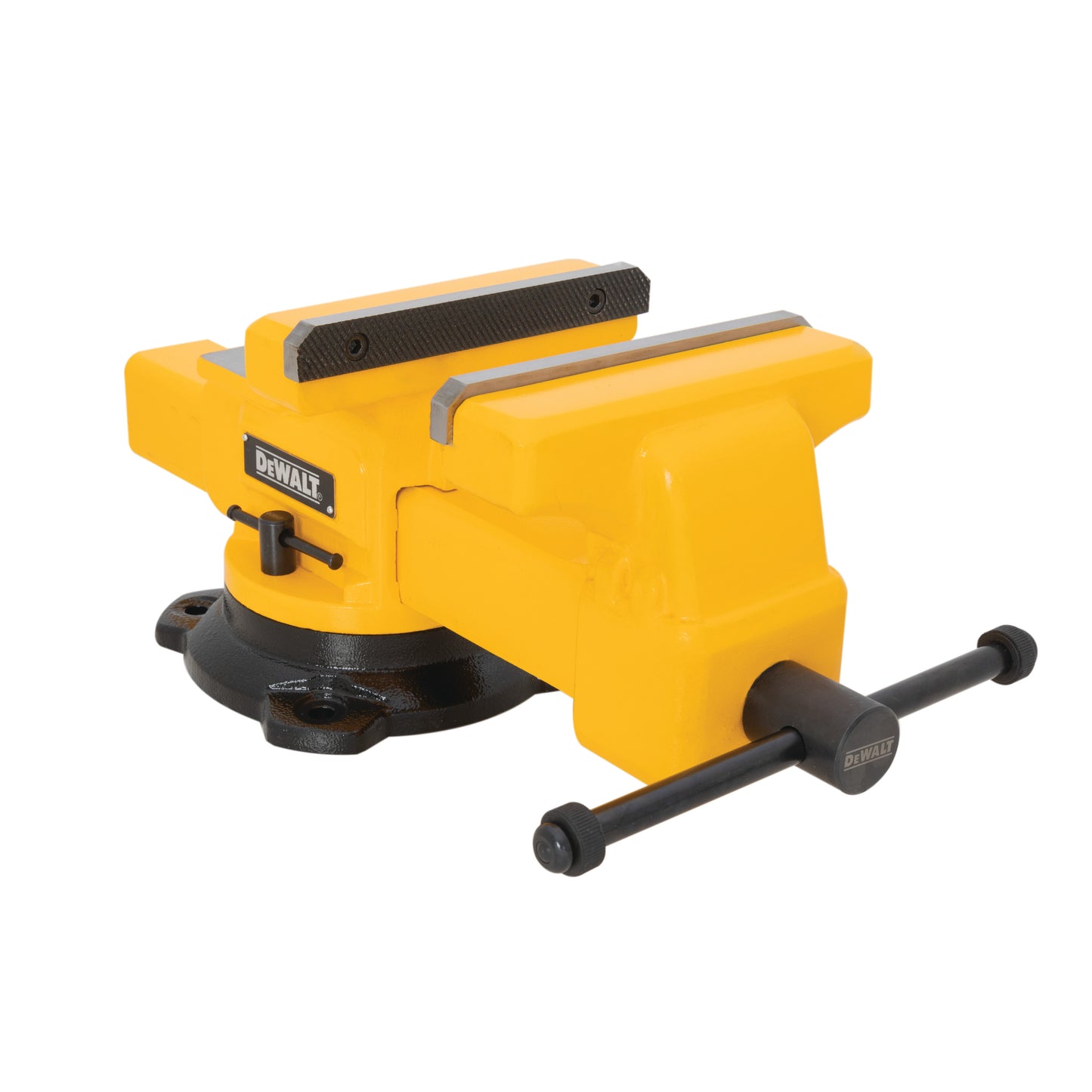 8-Inch Swivel Base Bench Vise with Built-In Anvil and Integrated Pipe V-Jaws