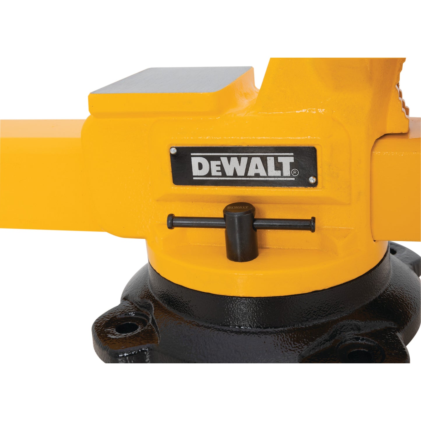 8-Inch 4400lb Capacity Bench Vise with Anvil in Yellow & Black