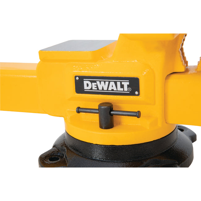 10-Inch Swivel Base Bench Vise with Built-In Anvil and Integrated Pipe V-Jaws