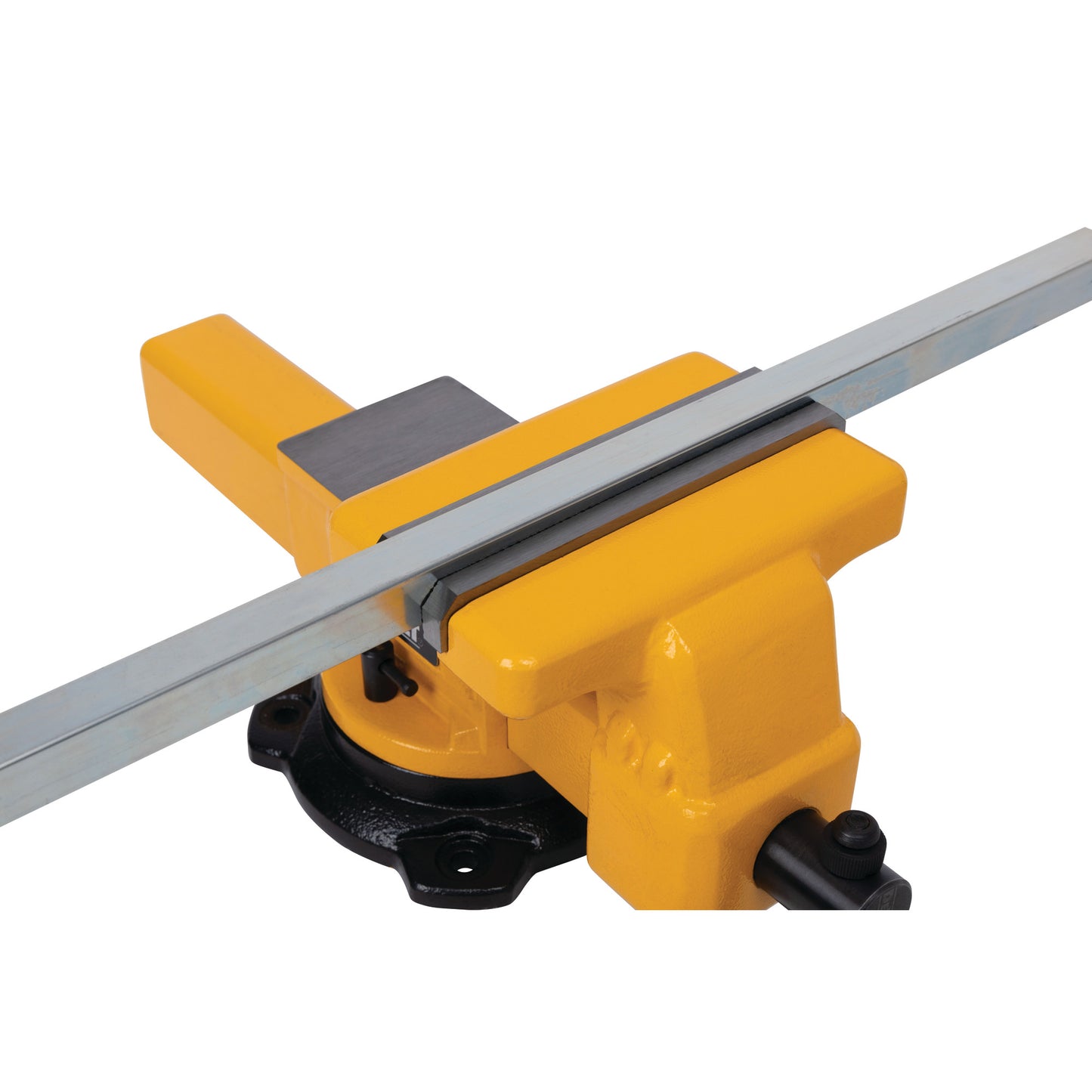 8-Inch Swivel Base Bench Vise with Built-In Anvil and Integrated Pipe V-Jaws