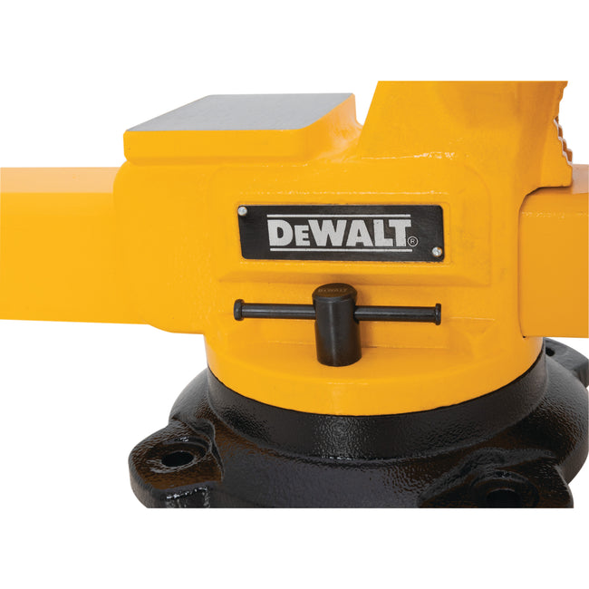 8-Inch Swivel Base Bench Vise with Built-In Anvil and Integrated Pipe V-Jaws